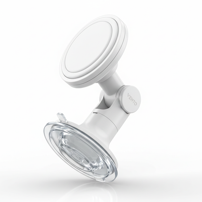 Suporte Carro Vácuo Magnético Reutilizável Branco - Universal iPhone 12-17 Samsung Galaxy Pixel