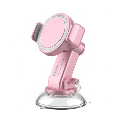 Suporte Carro Vácuo Magnético Reutilizável Rosa - Universal iPhone 12-17 Samsung Galaxy Pixel