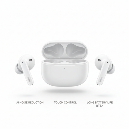 Xiaomi Redmi Buds 6 Play em branco fone de ouvido sem fio Bluetooth redução de ruído AI - fotografia premium