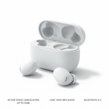 Xiaomi Redmi Buds 6 Pro em branco com cancelamento de ruído ativo LDAC - fotografia premium