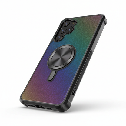 Capa Luxo Magnética Samsung Galaxy S25 S24 Ultra Preto - Mudança Cor Laser Dupla Camada MagSafe