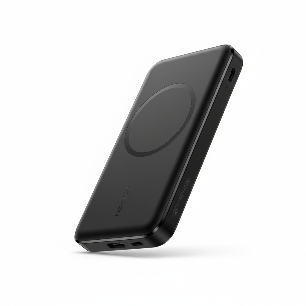 Movespeed S10 power bank magnético 10000mAh em preto PD20W carregamento rápido - fotografia premium