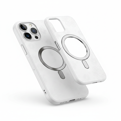 Capa magnética 2 em 1 branca para iPhone 17 16 15 14 com carregamento MagSafe sem fio