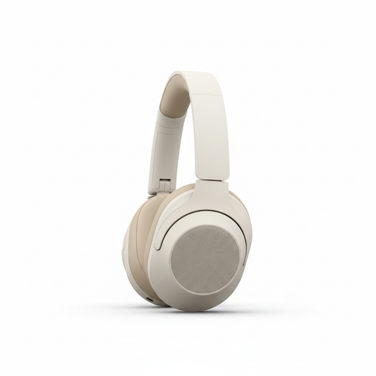 Sony WH-1000XM5 auscultadores em branco design confortável 30mm driver - fotografia premium
