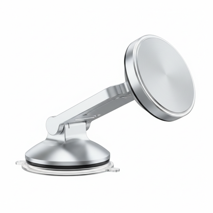 Suporte Carro MagSafe 360° Prata - Magnético Dobrável Painel Pára-Brisa GPS