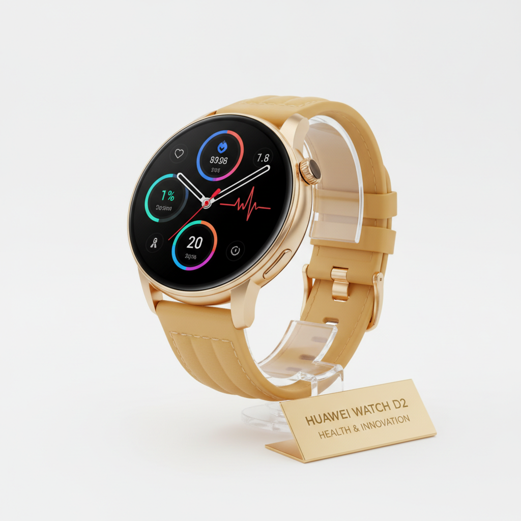 Huawei Watch D2 Smartwatch Saúde Ouro 1.82 AMOLED ECG Monitorização Pressão Arterial Airbag NFC