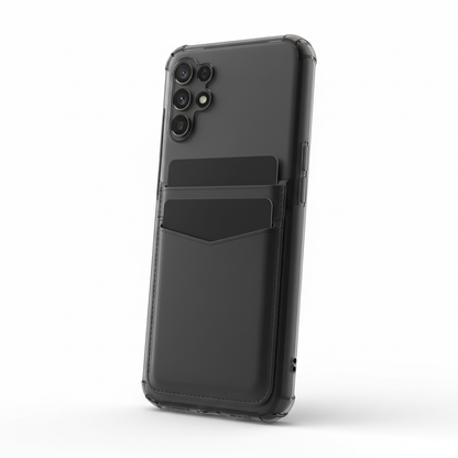 Capa carteira Samsung Galaxy A56 A55 A36 em preto com porta-cartões - fotografia premium