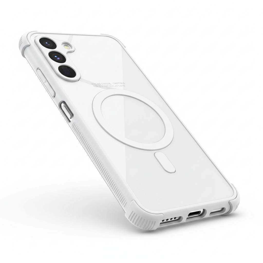 Capa MagSafe Samsung TPU+PC em branco carregamento sem fio à prova de choque - fotografia premium