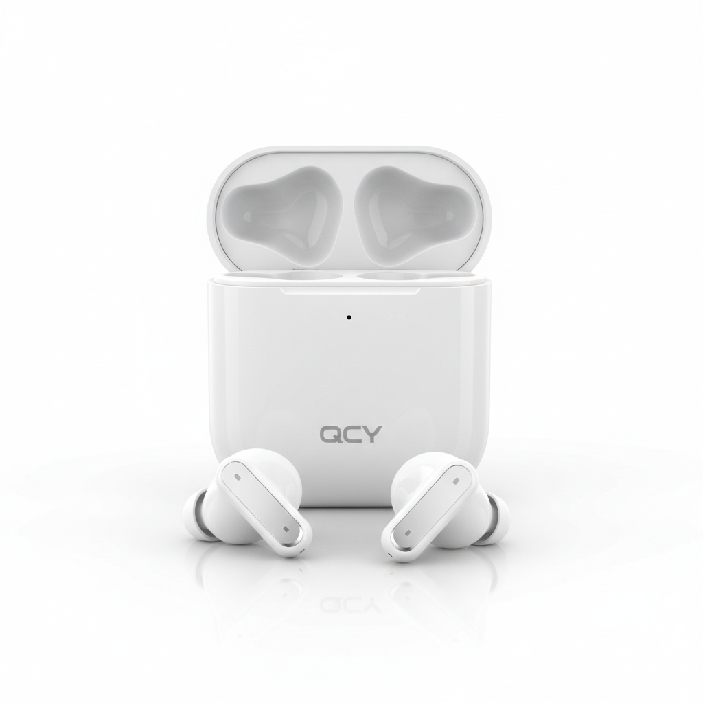 Qcy ht05 anc fones de ouvido sem fio em branco - fotografia premium