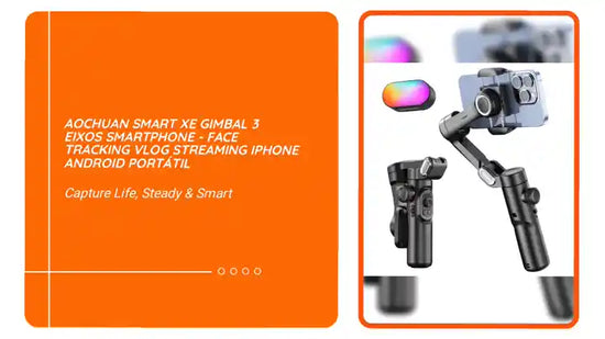AOCHUAN Smart XE Gimbal 3 Eixos Smartphone - Face Tracking Vlog Streaming iPhone Android Port&aacute;til by@Outfy